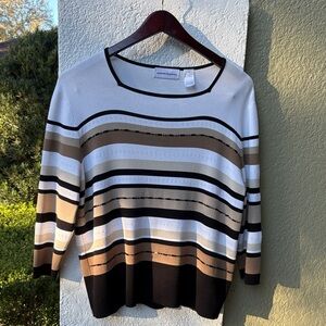 Alfred Dunner Classic Striped Sweater NWOT
